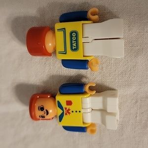 2 Vintage Tatco Mini Figures from Vintage Building Blocks Hong Kong
